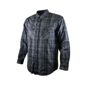 Drill Clothing Company Men’s XL Black Gray Plaid Button-Down Long Sleeve Shirt